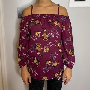 Floral Off-the-Shoulder Shirt